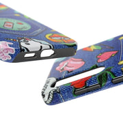 Retro Kidcore Denim Patch Tough Phone Case LavenderCeleste