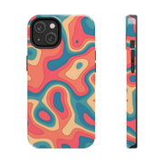 Retro Coral Abstract Mid-Century Tough Phone Case LavenderCeleste