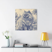 Persian Cat Canvas by Jouy Matte Canvas Art LavenderCeleste