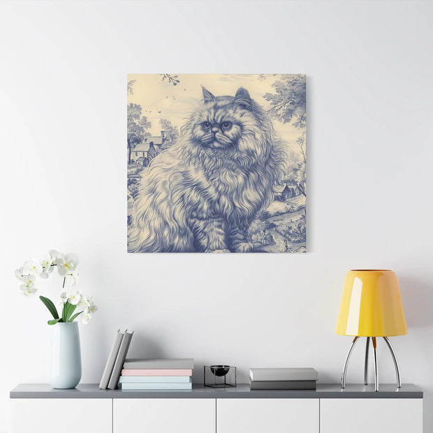 Persian Cat Canvas by Jouy Matte Canvas Art LavenderCeleste