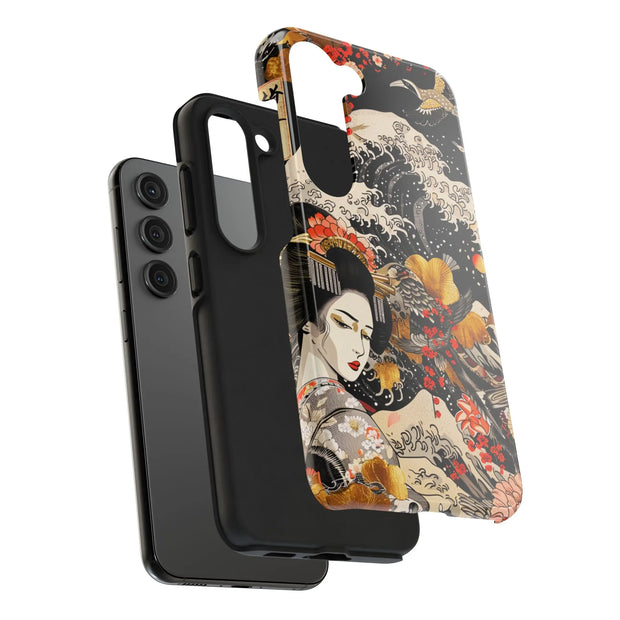 Golden Geisha Wave Japanese Art Tough Phone Case