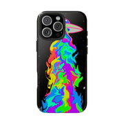 Psychedelic Neon UFO Abduction Tough Phone Case LavenderCeleste