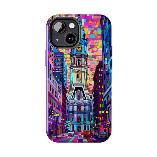 Philadelphia Pop Art Skyline Tough Phone Case LavenderCeleste