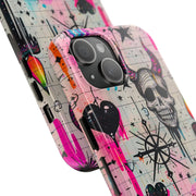 Skull Occult Neon Drip Pastel Goth Tough Phone Case LavenderCeleste