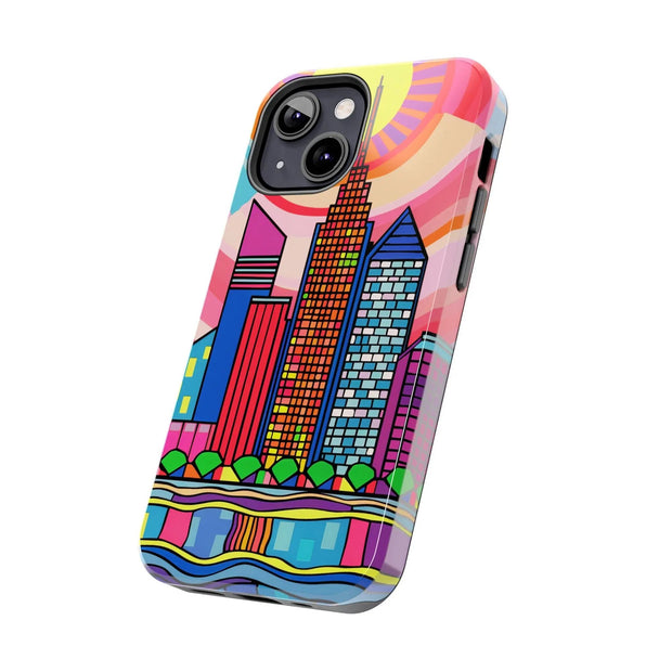 Tulsa Oklahoma Retro Pop Skyline Tough Phone Case LavenderCeleste