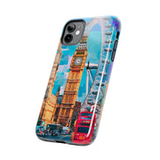 London Big Ben Collage Tough Phone Case – Vibrant City Pop Art Design