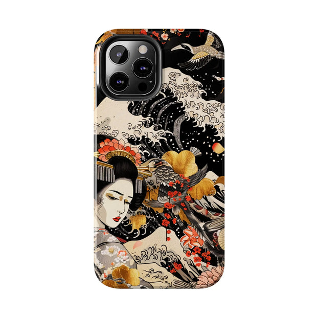 Golden Geisha Wave Japanese Art Tough Phone Case