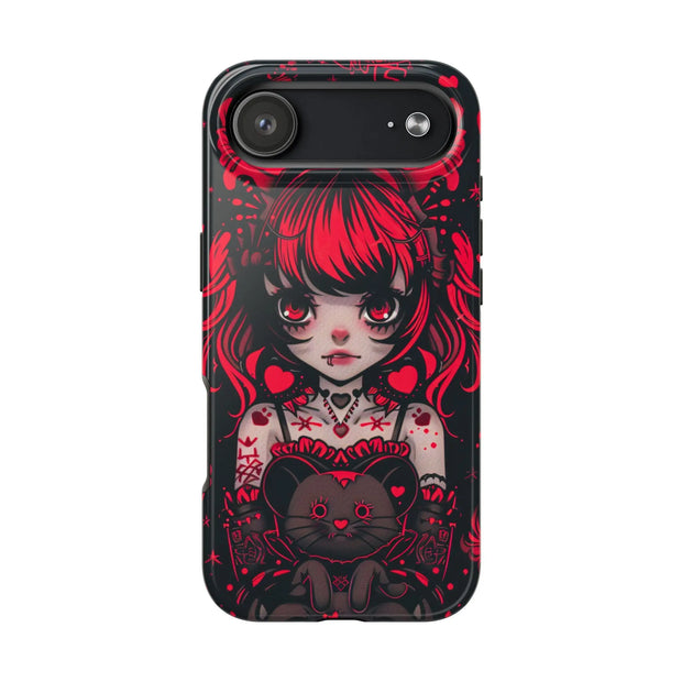 Kawaii Gothpunk Red Heart Tough Phone Case