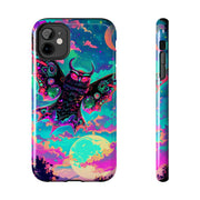 Mothman Tough Phone Case – Psychedelic Neon Cryptid Aesthetic - LavenderCeleste