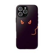 Neon Devil Eyes Tough Phone Case – Minimal Dark Glow Aesthetic Printify