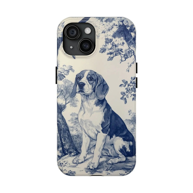 Blue Toile Beagle Country Scenic Tough Phone Case LavenderCeleste
