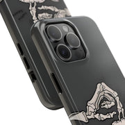 Skeleton Scratch Cat Gothic Humor Tough Phone Case LavenderCeleste