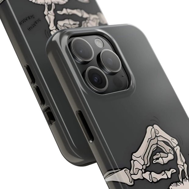 Skeleton Scratch Cat Gothic Humor Tough Phone Case LavenderCeleste