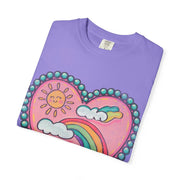 Silently Screaming Pastel Rainbow Comfort Colors Tee LavenderCeleste