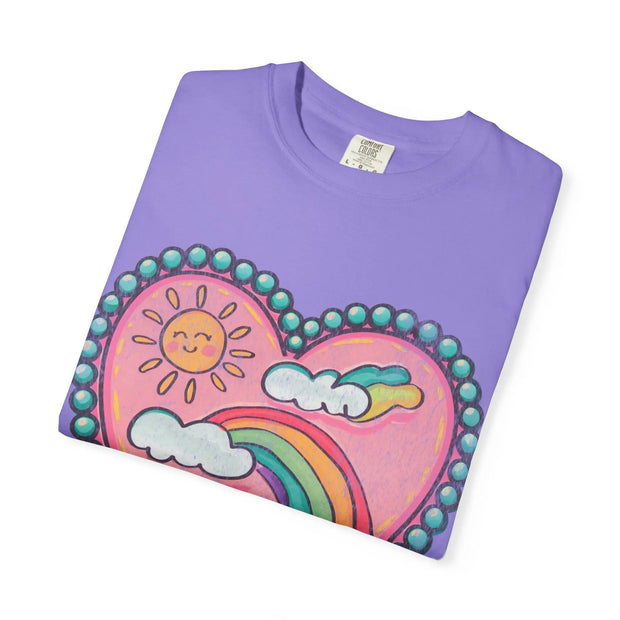 Silently Screaming Pastel Rainbow Comfort Colors Tee LavenderCeleste