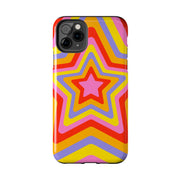 Retro Rainbow Star Groovy Tough Phone Case LavenderCeleste
