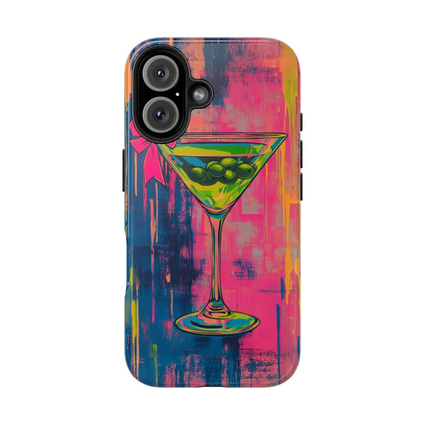 Neon Martini Pop Art Tough Phone Case Printify