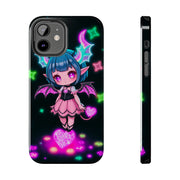 Kawaii Gothic Succubus Neon Heart Tough Phone Case
