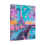 Pink Paris Eiffel Tower Dreamy Matte Canvas Art LavenderCeleste