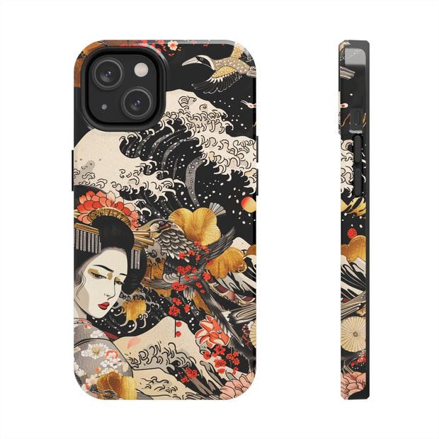 Golden Geisha Wave Japanese Art Tough Phone Case