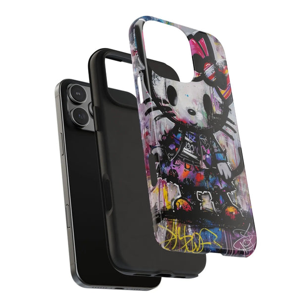 Goth Street Cat Pop Art Graffiti Tough Phone Case LavenderCeleste