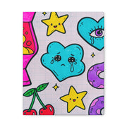 Kawaii Lava Lamp Sad Cloud Snake Matte Canvas Print LavenderCeleste