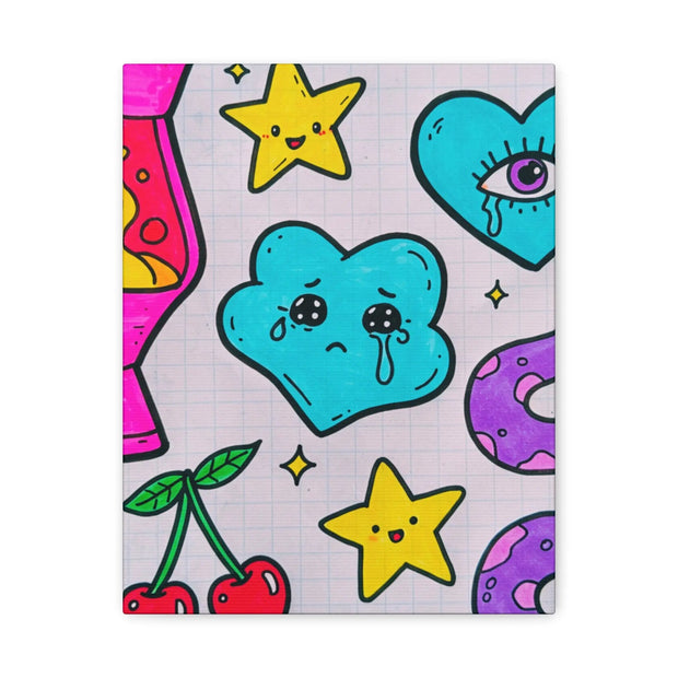 Kawaii Lava Lamp Sad Cloud Snake Matte Canvas Print LavenderCeleste