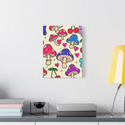 Kawaii Mushroom Cherry Flower Matte Canvas Print LavenderCeleste