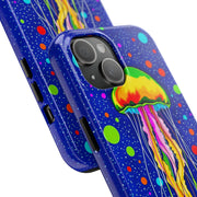 Vibrant Neon Jellyfish Cosmic Sea Tough Phone Case