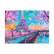Pink Paris Eiffel Tower Dreamy Matte Canvas Art LavenderCeleste