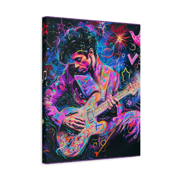 Electric Purple Guitar Legend Matte Canvas Art Printify