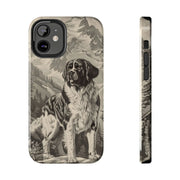 Saint Bernard Toile de Jouy Vintage Tough Phone Case LavenderCeleste