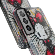 Goth Bow Cat Graffiti Pop Art Tough Phone Case LavenderCeleste