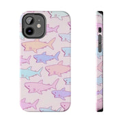 Pastel Shark Pattern Tough Phone Case Printify