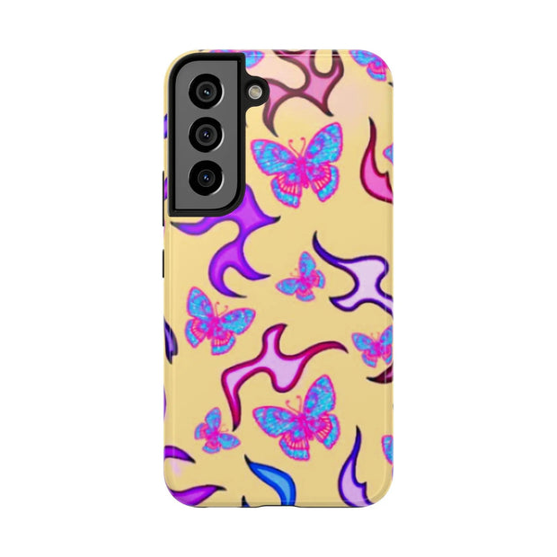 Y2K Butterfly Flames Retro Tough Phone Case LavenderCeleste