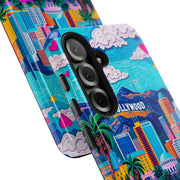 Los Angeles Hollywood Skyline Tough Phone Case – Vibrant Pop Art City Design