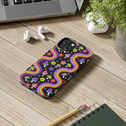 Groovy Mushroom Rainbow Tough Phone Case LavenderCeleste