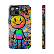 Rainbow Graffiti Smiley Tough Phone Case LavenderCeleste
