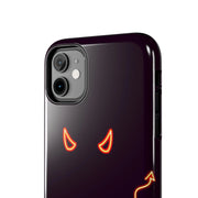 Neon Devil Eyes Tough Phone Case – Minimal Dark Glow Aesthetic Printify