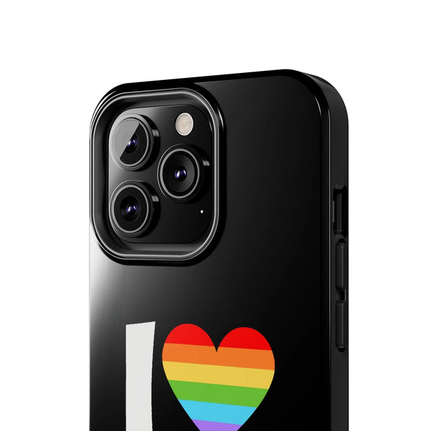I Love Girls Pride Tough Phone Case – LGBTQ+ Rainbow Heart Design