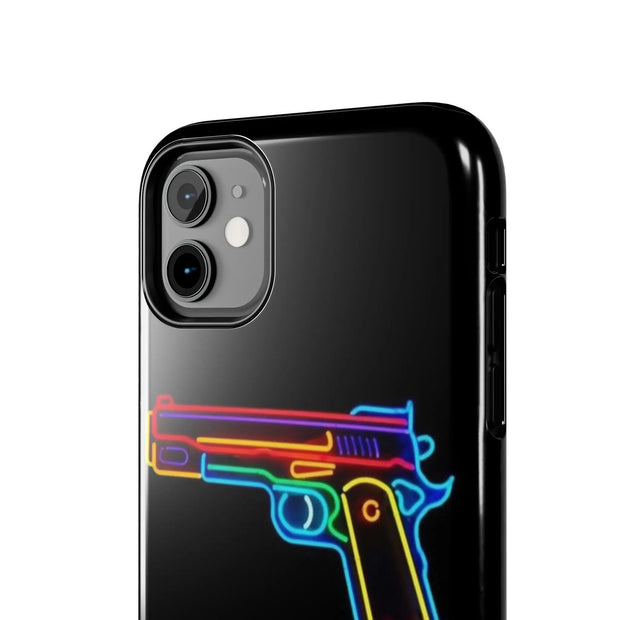 Neon Rainbow Gun Tough Phone Case – Bold Retro Vaporwave Aesthetic Printify
