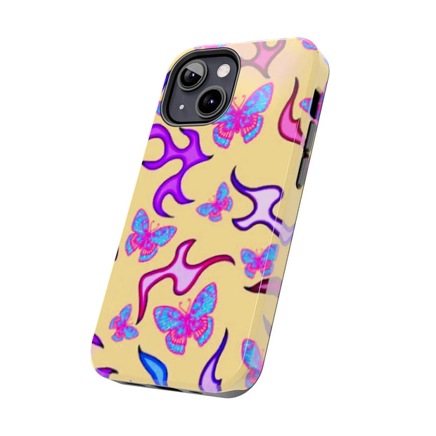Y2K Butterfly Flames Retro Tough Phone Case LavenderCeleste