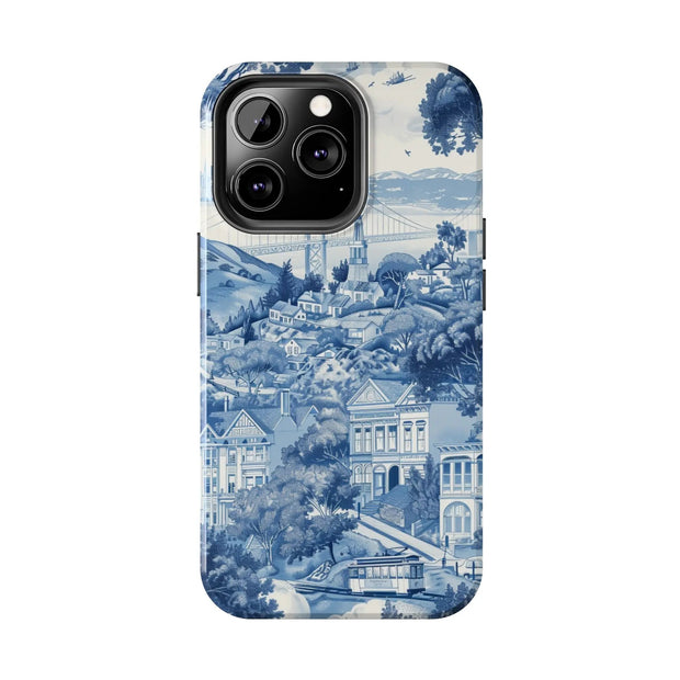San Francisco Toile de Jouy Scenic Tough Phone Case LavenderCeleste