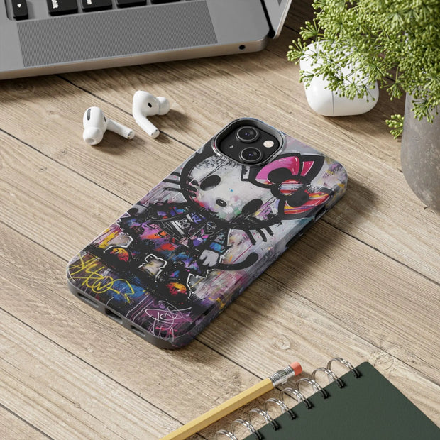 Goth Street Cat Pop Art Graffiti Tough Phone Case LavenderCeleste