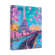 Pink Paris Eiffel Tower Dreamy Matte Canvas Art LavenderCeleste