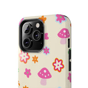 Retro Mushroom Flower Power Tough Phone Case LavenderCeleste