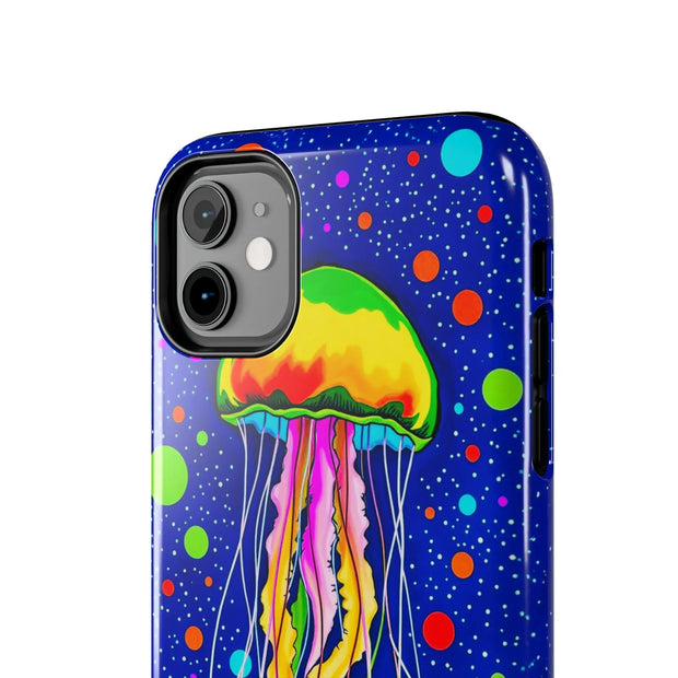 Vibrant Neon Jellyfish Cosmic Sea Tough Phone Case