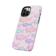 Pastel Shark Pattern Tough Phone Case Printify