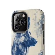 Blue Toile German Shepherd Scenic Tough Phone Case LavenderCeleste