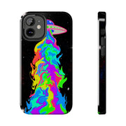 Psychedelic Neon UFO Abduction Tough Phone Case LavenderCeleste